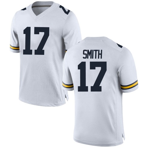 Peyton Smith Michigan Wolverines Men's NCAA #17 White Game Brand Jordan College Stitched Football Jersey OBA5554VI